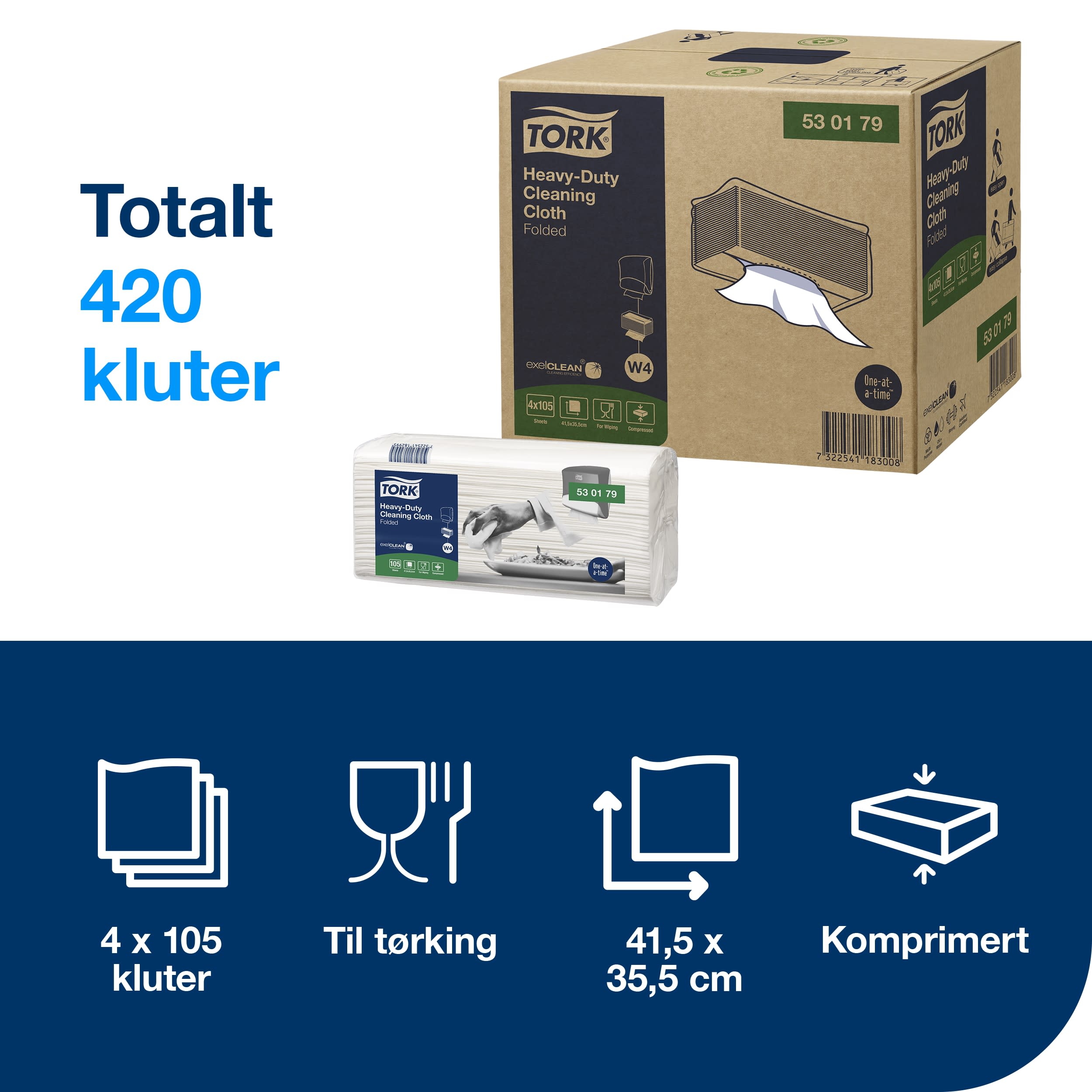 Rengjøringsklut Sterk Tork W4