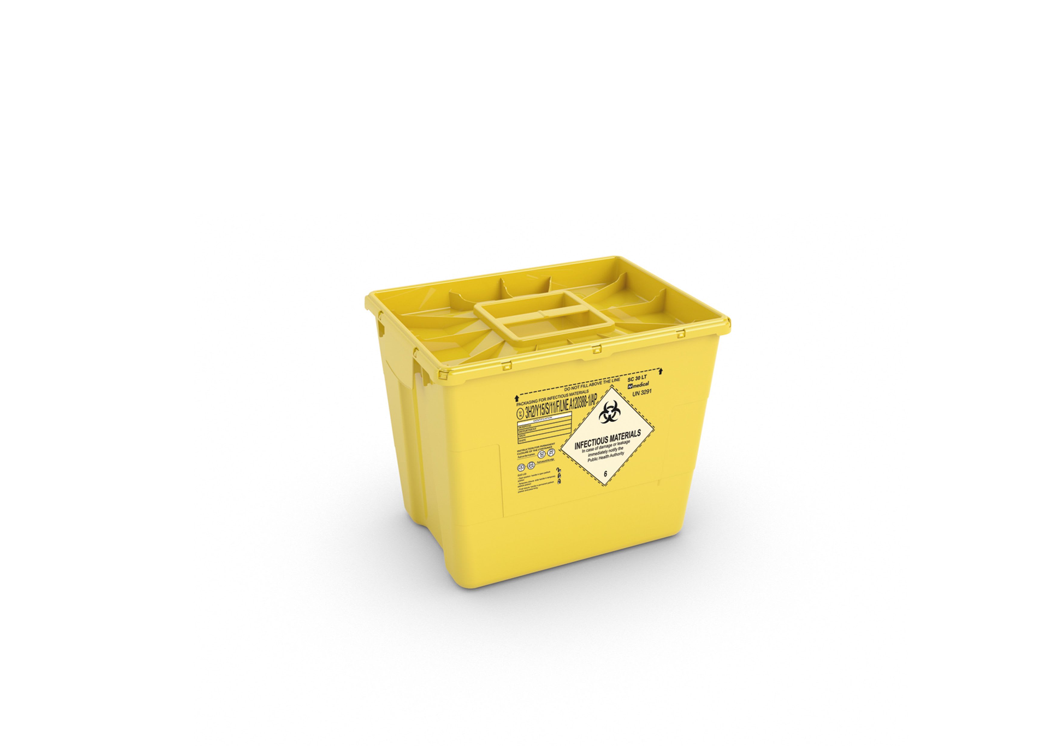 Risikoavfallsbeholder EVO 30l m/lokk