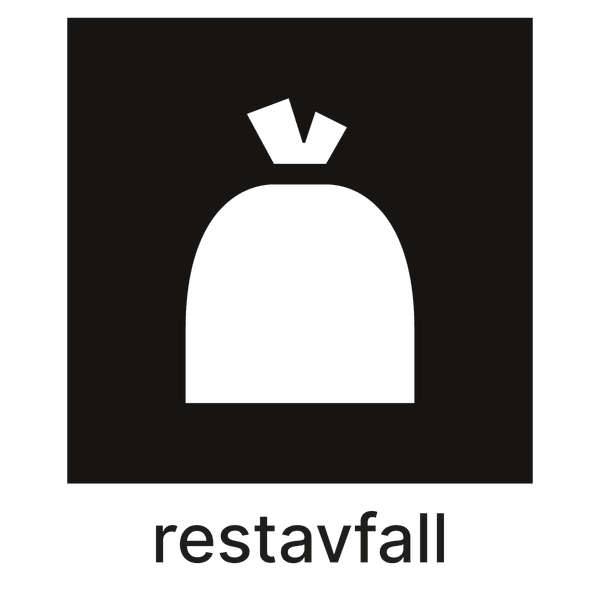 Etikett PV Restavfall 15x18cm