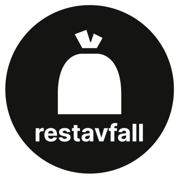 Etikett PV Restavfall Ø15cm