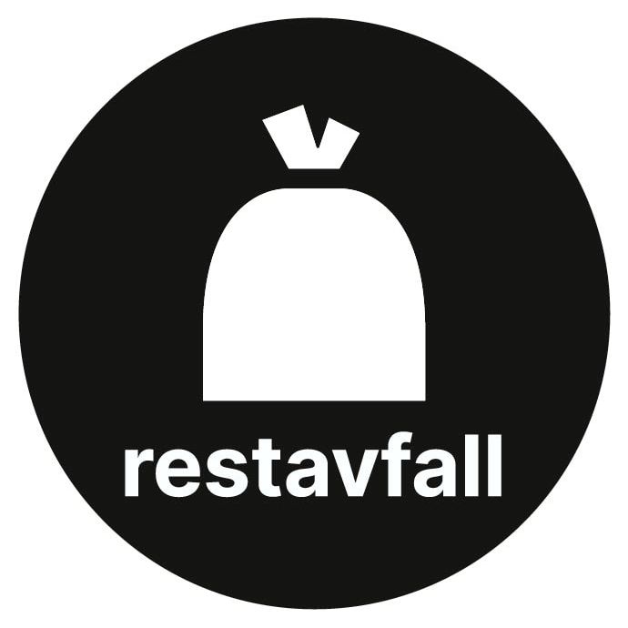 Etikett PV Restavfall Ø15cm