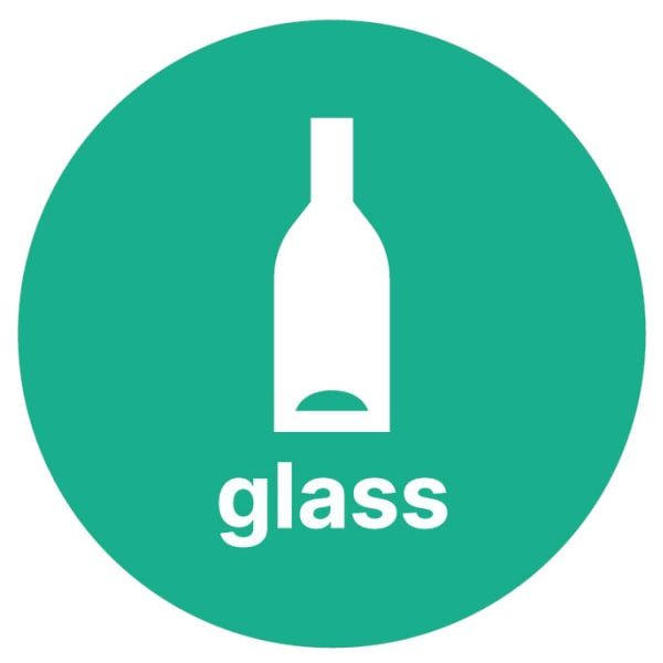 Etikett PV Glass Ø15cm