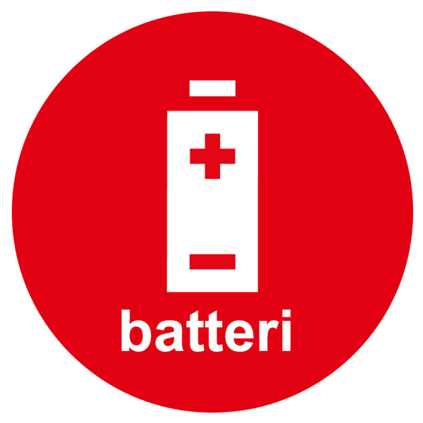 Etikett PV Batteri Ø15cm