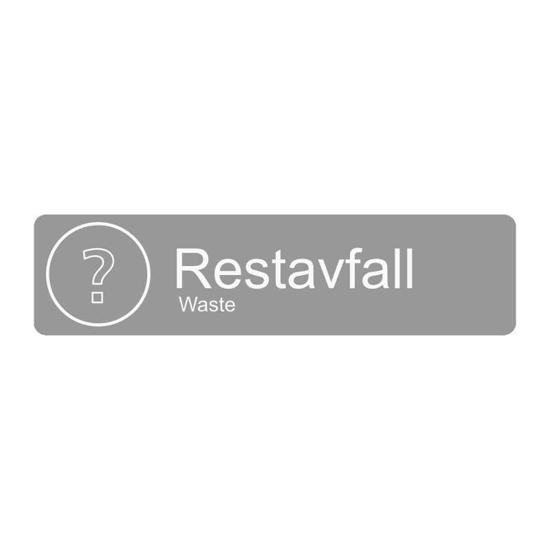Etikett PU Restavfall 20x5cm
