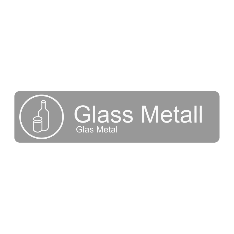 Etikett PU Glass Metall 20x5cm