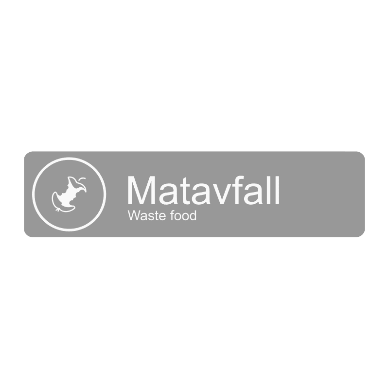 Etikett PU Matavfall 20x5cm