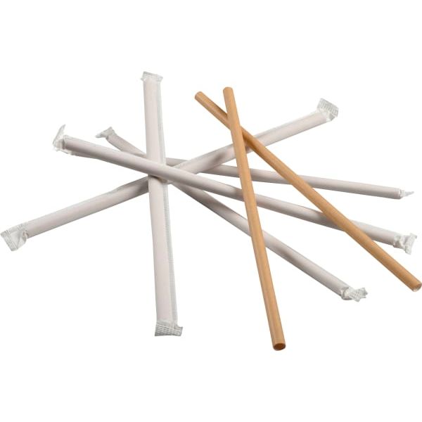 Sugerør papir enkeltp. 24cm brun