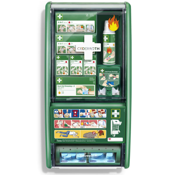 Førstehjelpsvegg Cederroth brann/kutt