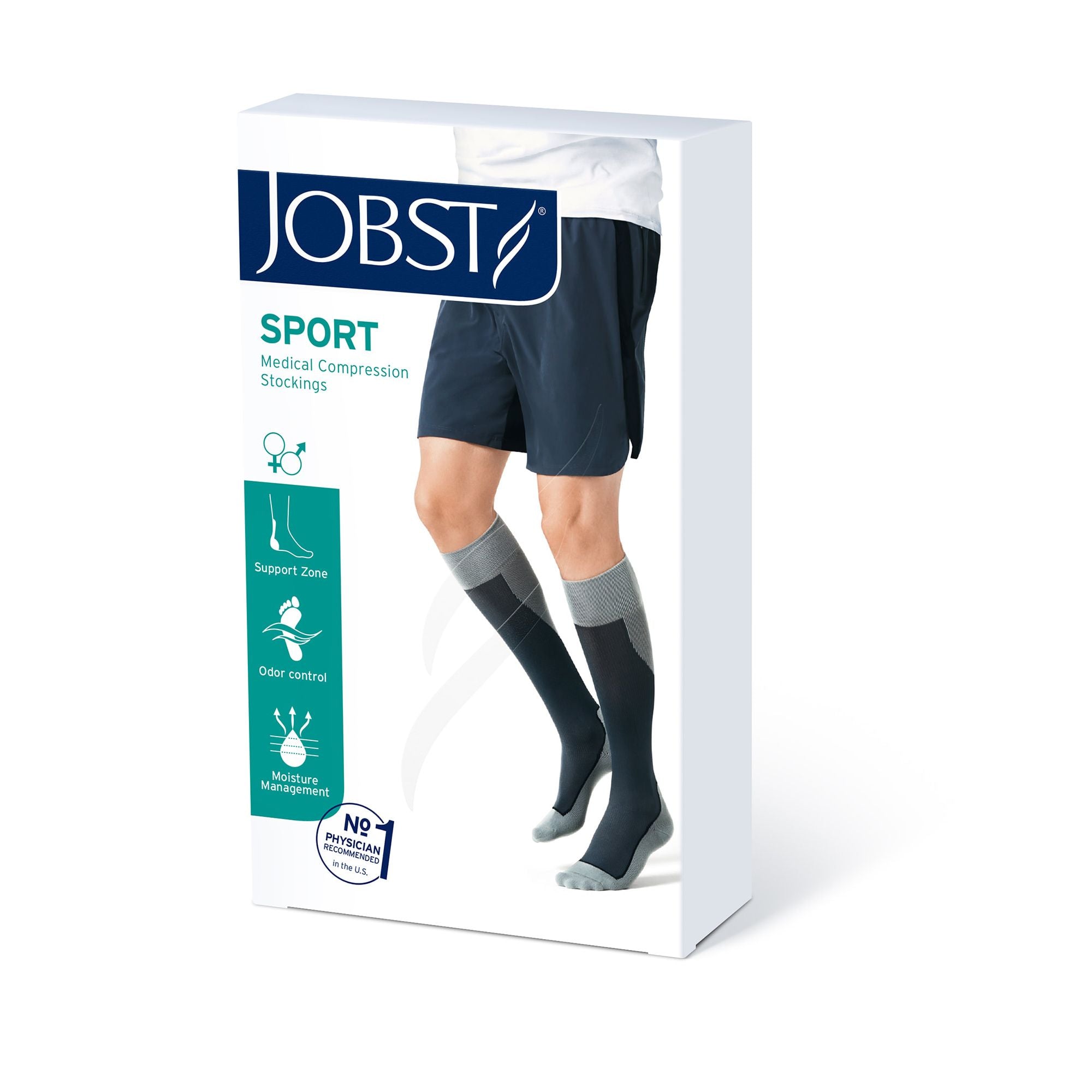 Kompresjon Jobst Sport kl1 kne sort M