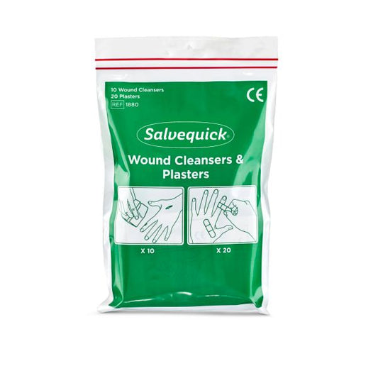 Sårvask 10 stk og plaster 20 stk