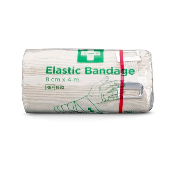 Bandasje elastisk 8cmx4m m/bandasjehaker