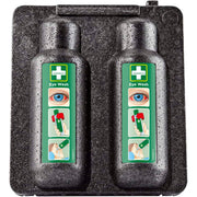 Varmeskap for 2 stk øyedusjflasker 500ml