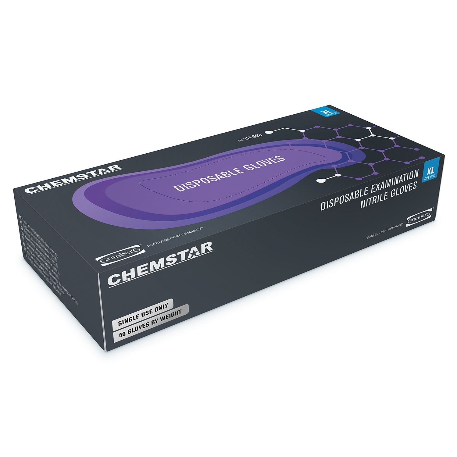 Hanske Nitril Chemstar Blå 28,5cm M