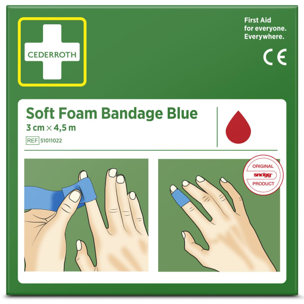 Plaster Soft Foam blå 3cmx4,5m