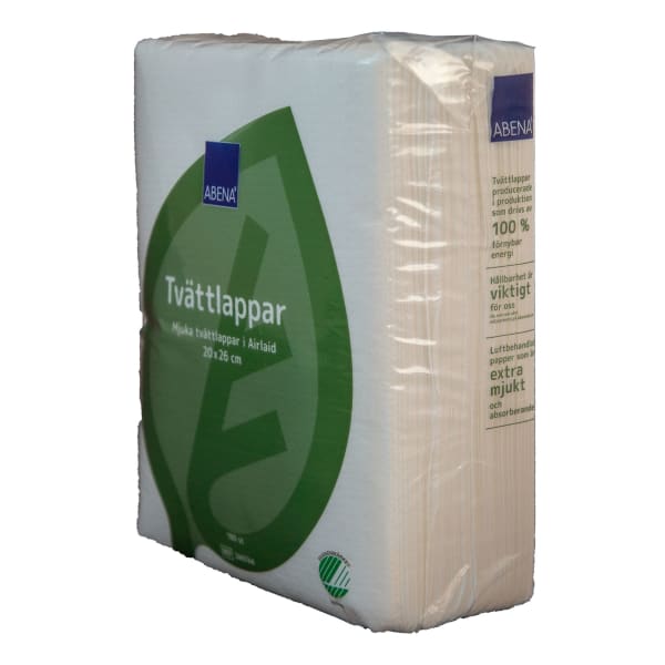 Vaskeklut Airlaid 1-lags 26x20cm hvit