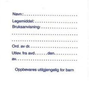 Medisinpose med tekstfelt