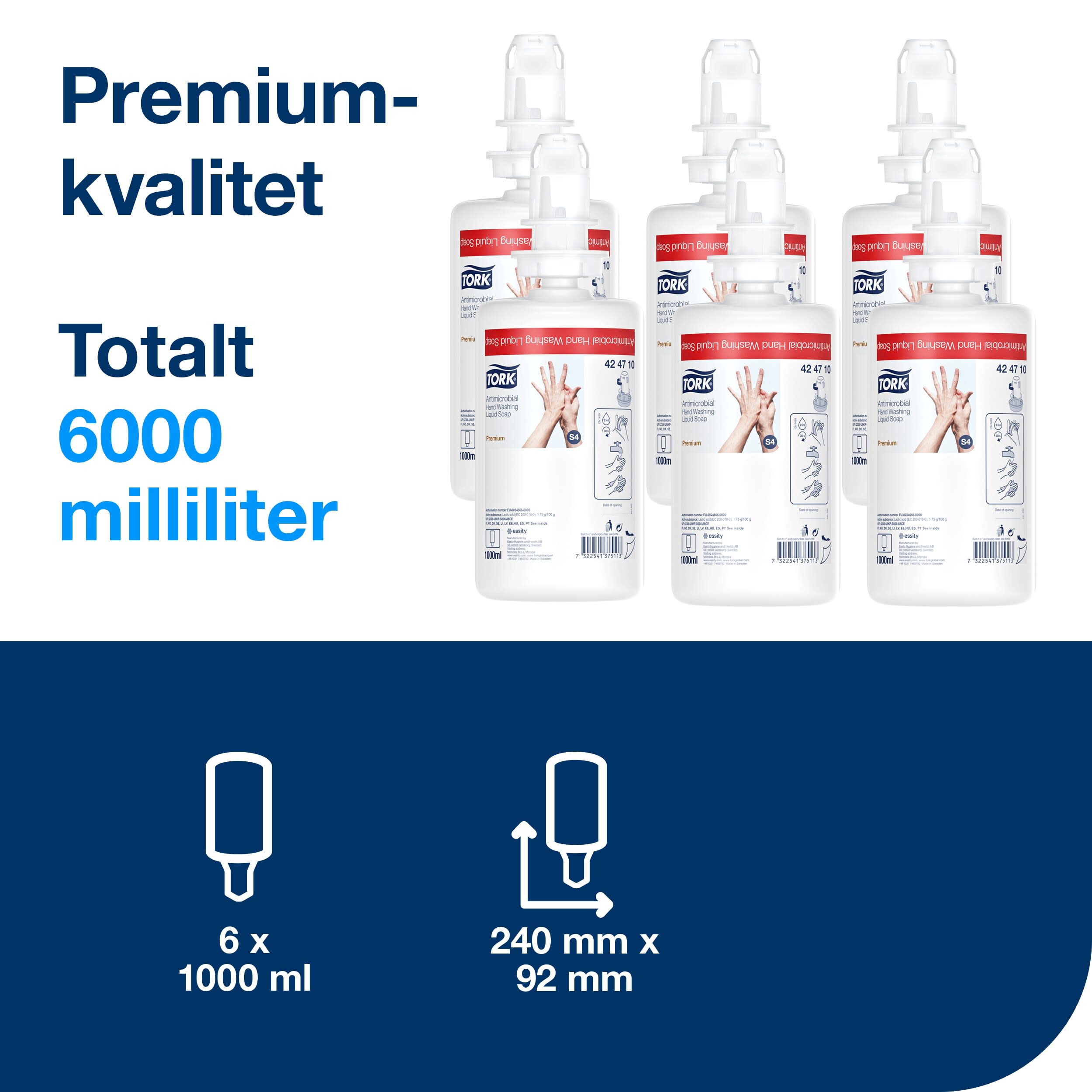 Håndsåpe Tork Antimikrobiell S4 1l