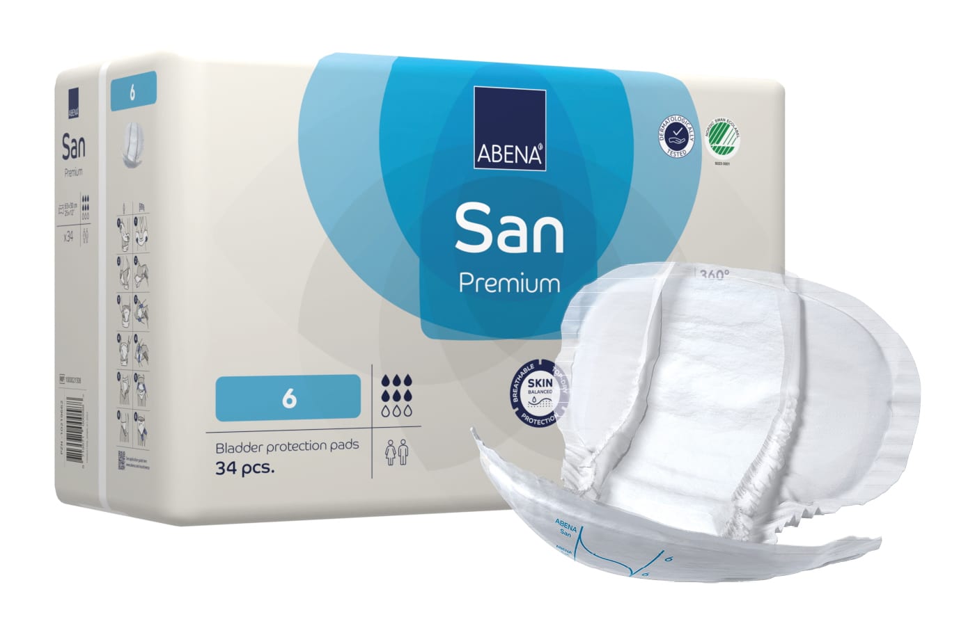 Bleie Abena San 6 Premium lyseblå