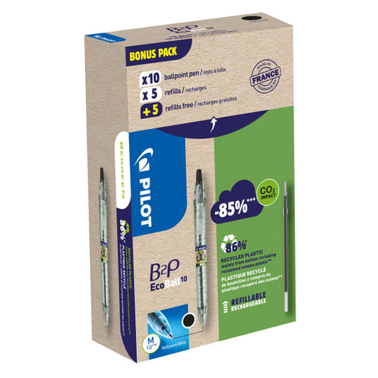 Kulepenn B2P Sort M 1,0 GREENPACK