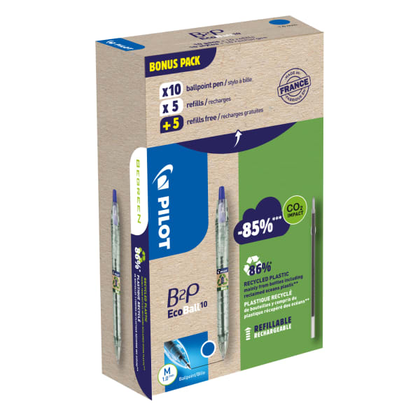 Kulepenn B2P blå M 1,0 GREENPACK