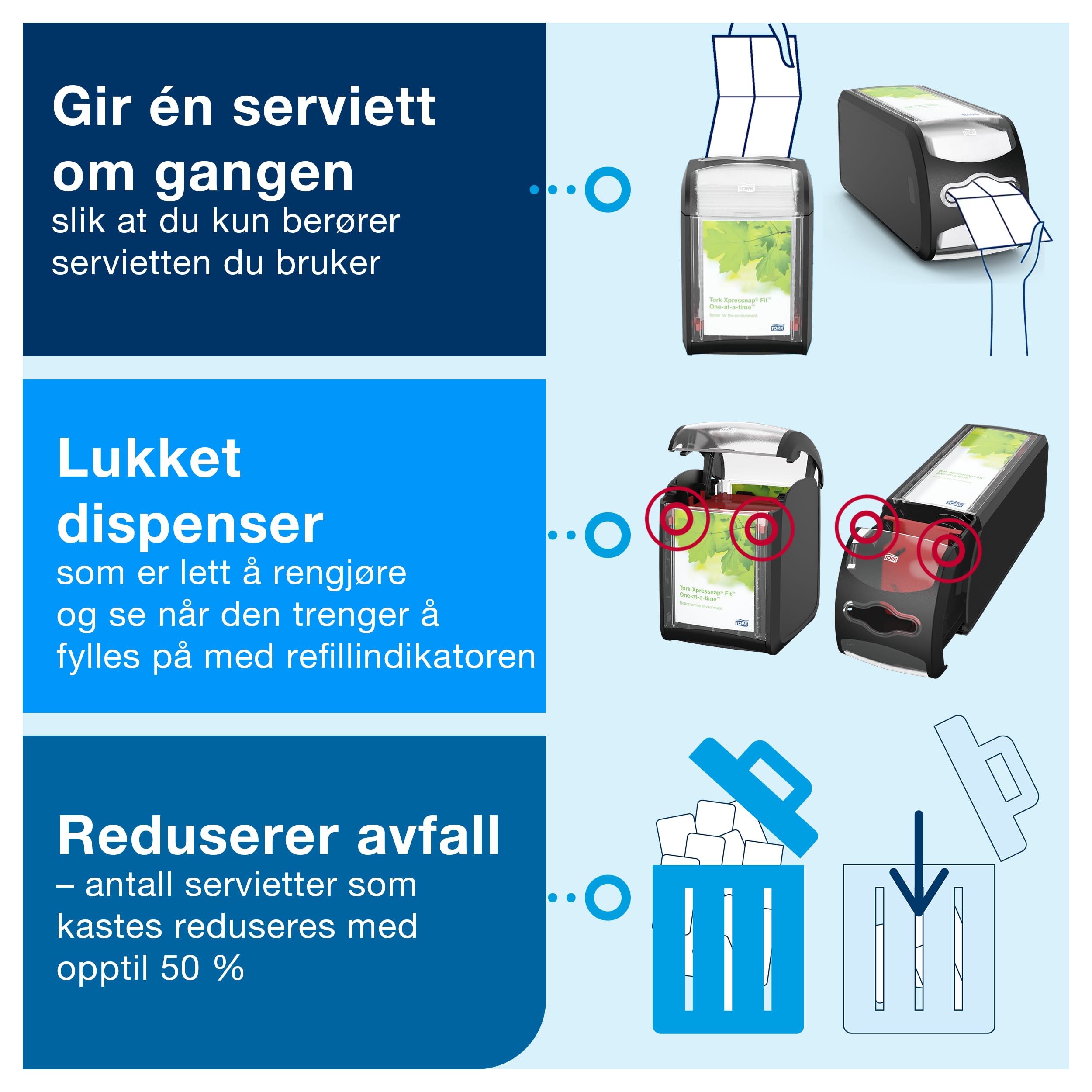 Dispenser Tork bord Xpresssnap sort N14