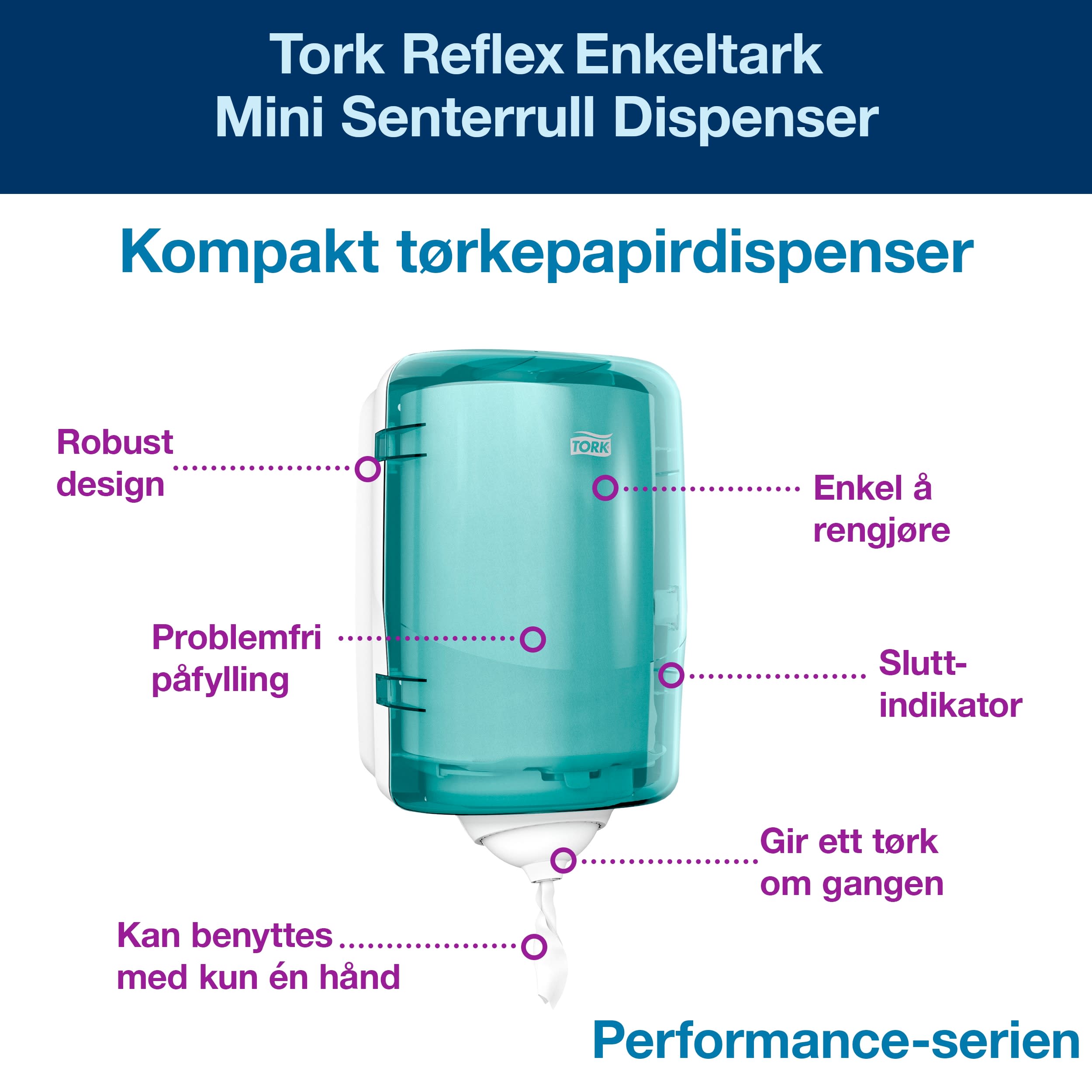 Dispenser Tork Reflex Mini M3 turkis