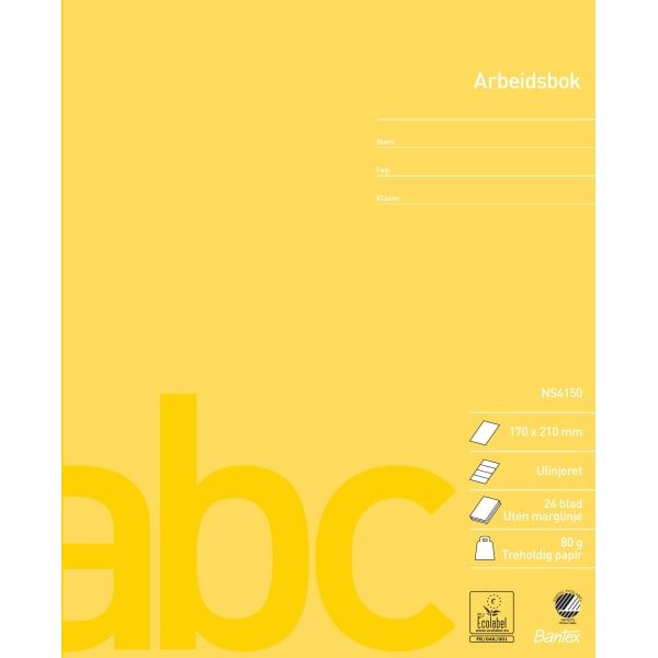 Arbeidsbok 17x21 ulinjert 40bl