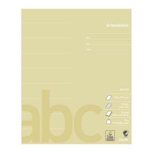 Arbeidsbok 17x21 8 linjer 23,5mm