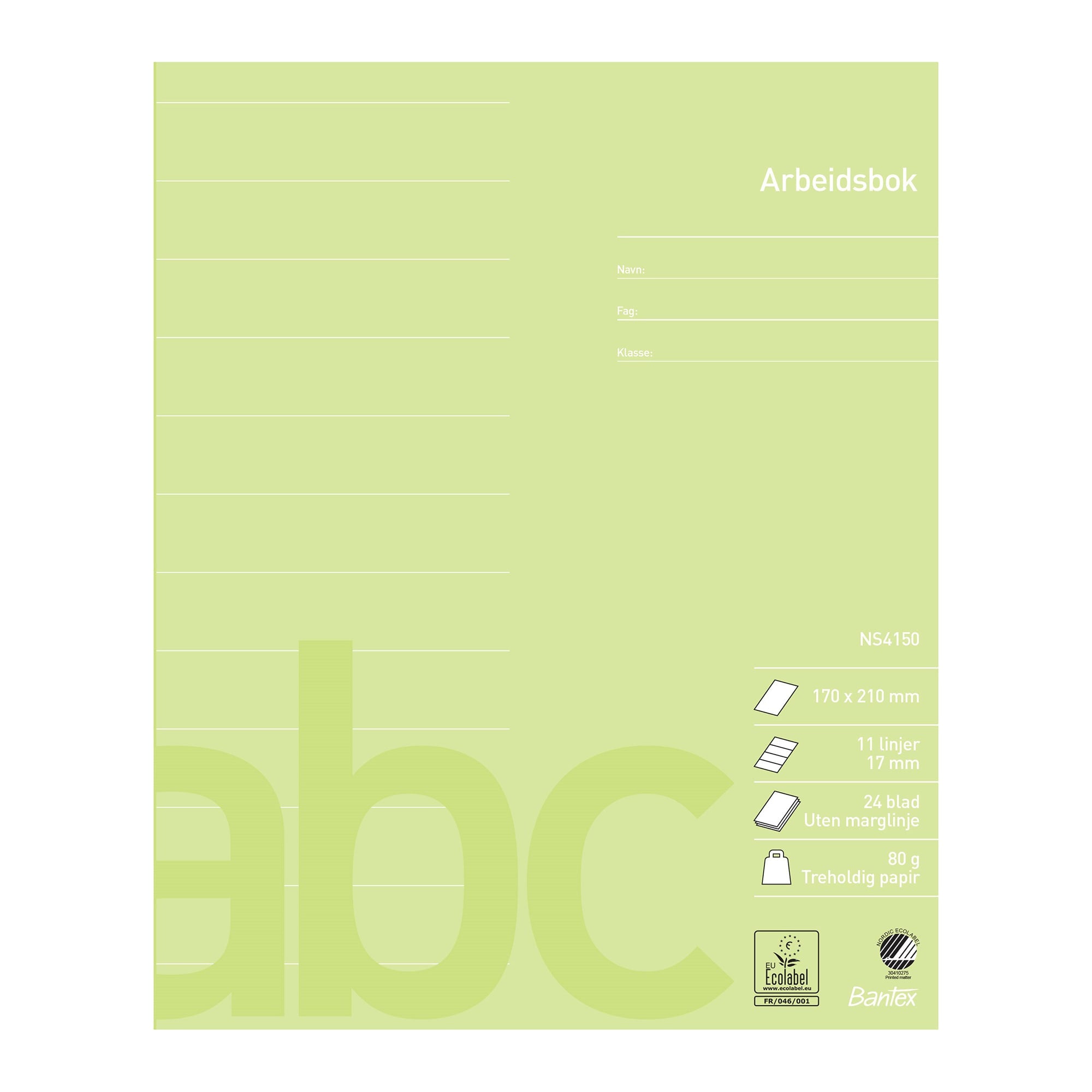 Arbeidsbok 17x21 11 linjer 17mm