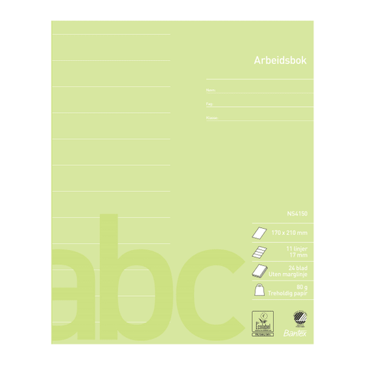 Arbeidsbok 17x21 11 linjer 17mm