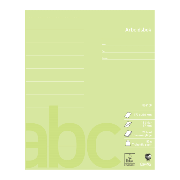 Arbeidsbok 17x21 11 linjer 17mm