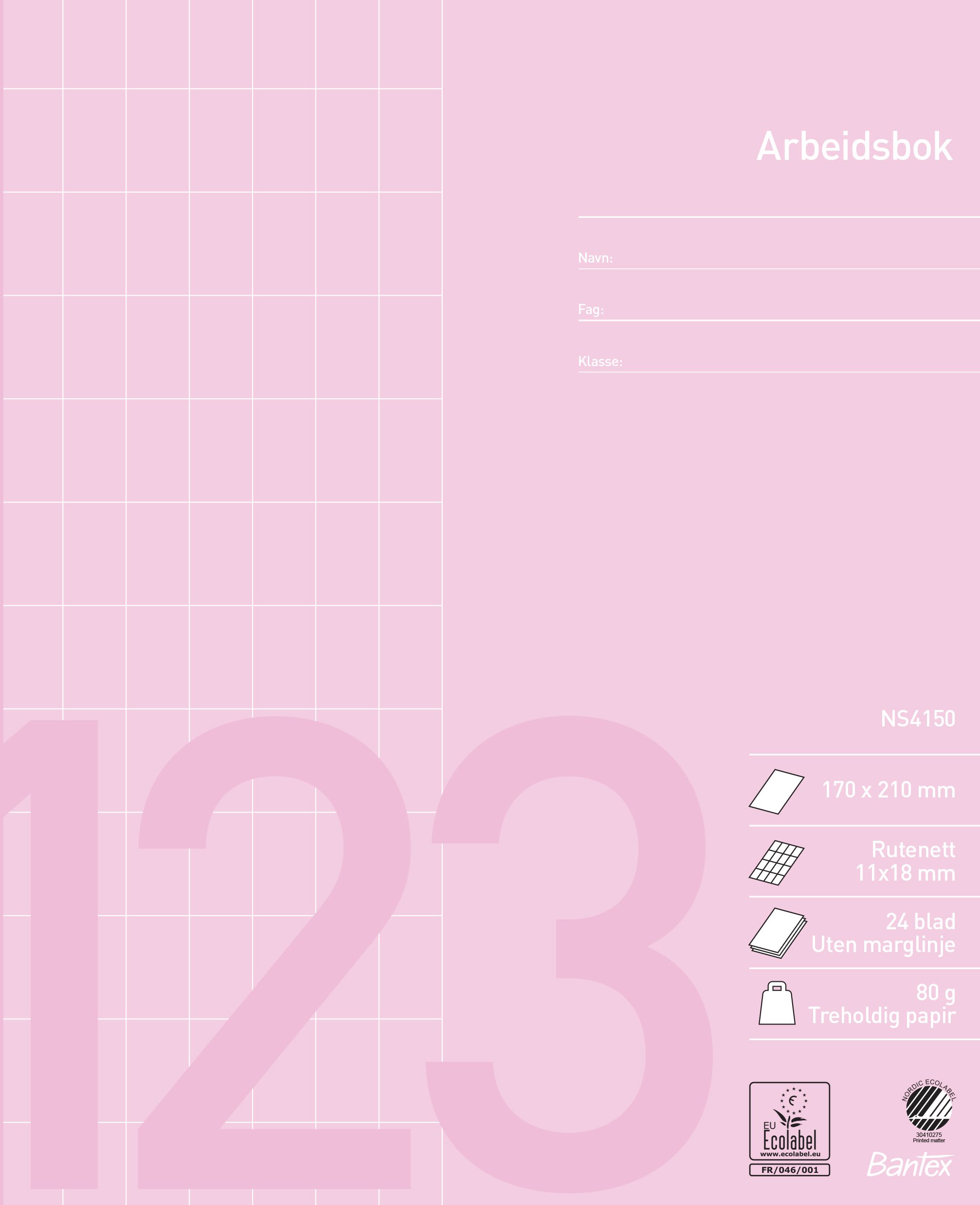 Arbeidsbok 17x21 rutet 11x18mm