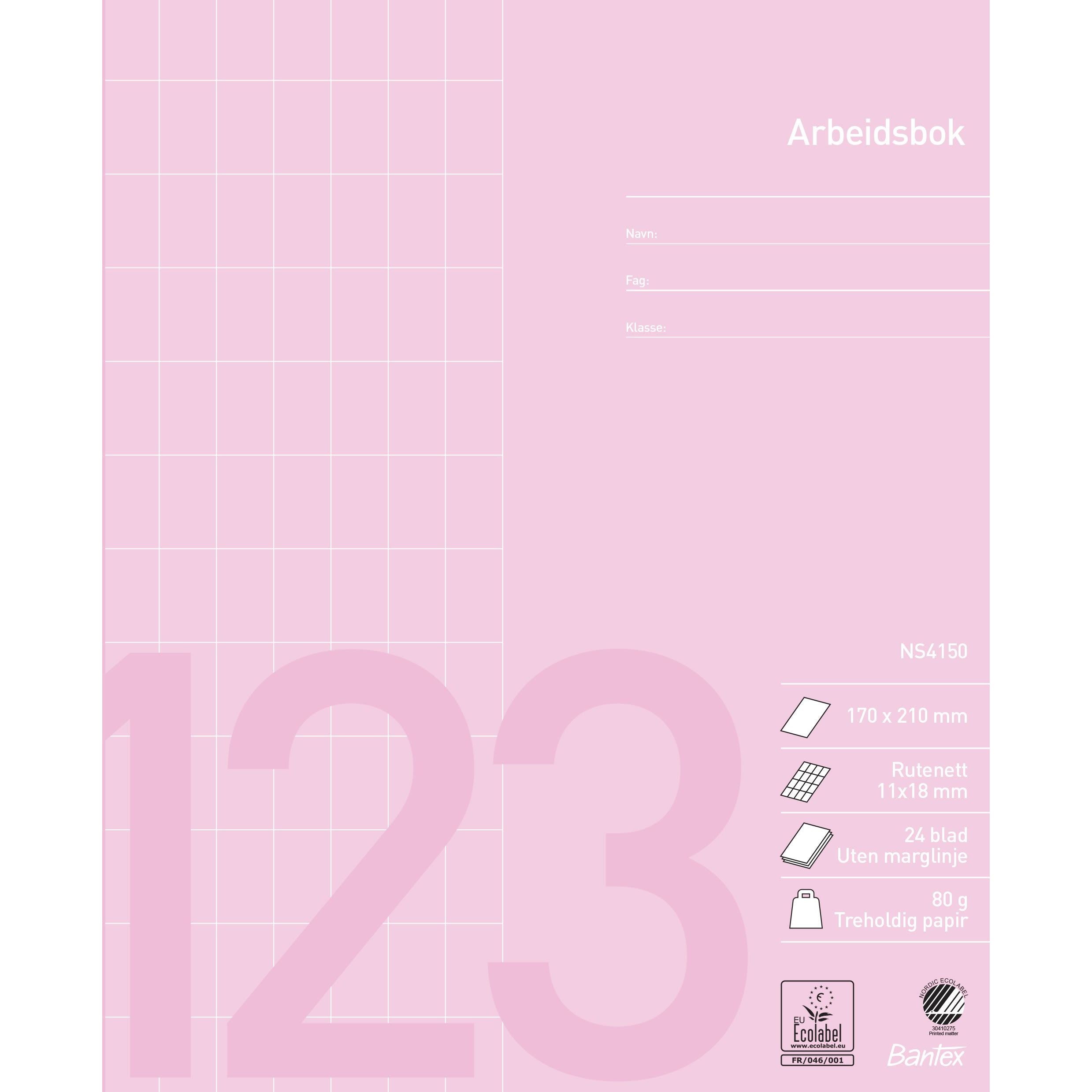 Arbeidsbok 17x21 rutet 11x18mm