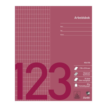 Arbeidsbok 17x21 rutet 5x10mm