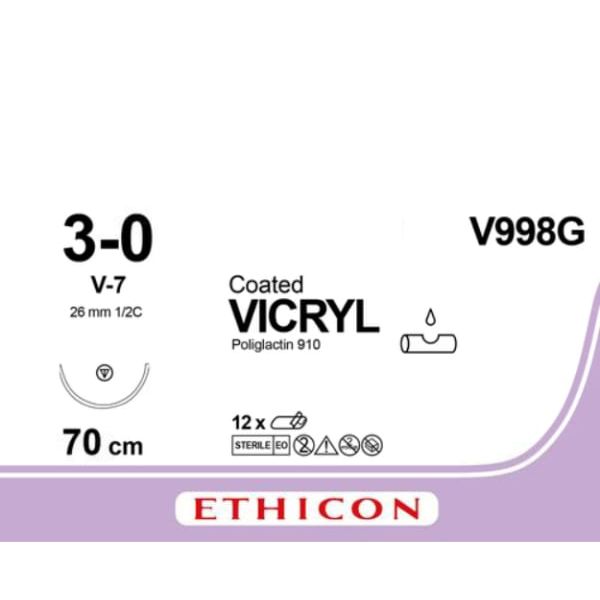 Sutur Vicryl 3-0 V-7 70cm Lilla