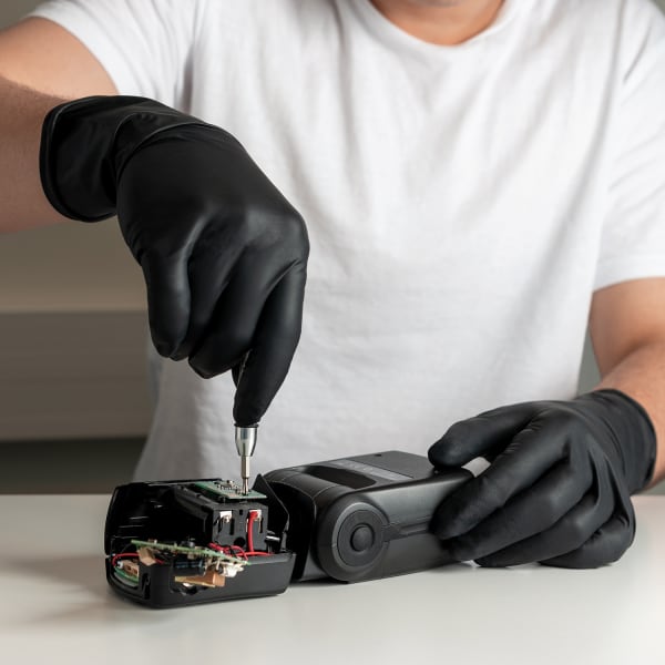 Hanske Nitril PF, ESD, lang sort M