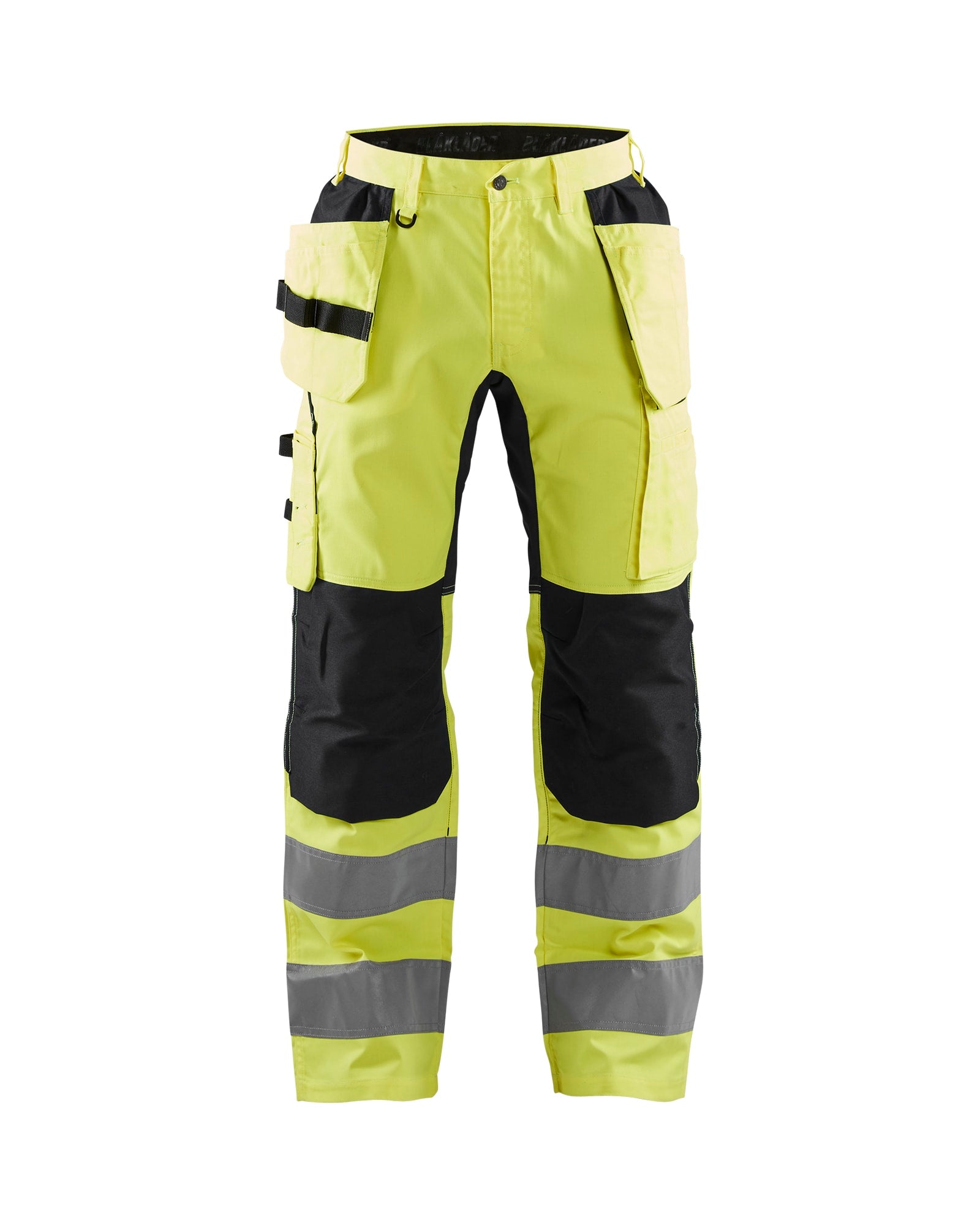 Bukse varsel stretch svart/gul C52
