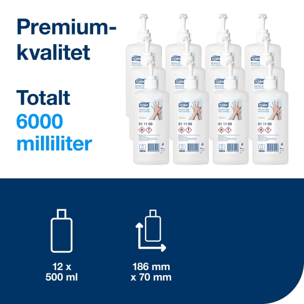 Desinfeksjon hånd gel Tork 500ml