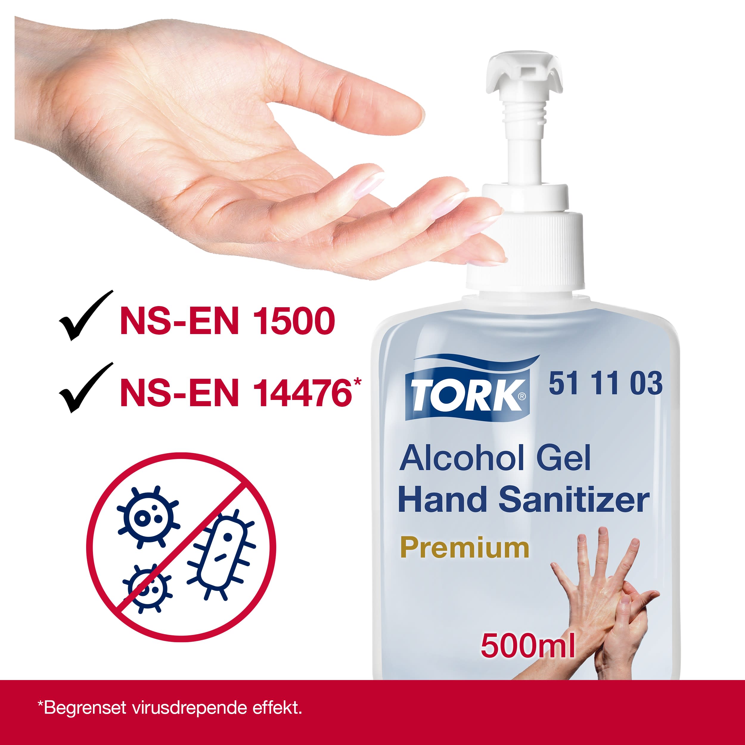 Desinfeksjon hånd gel Tork 500ml