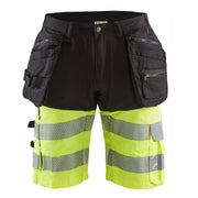 Shorts varsel 4-stretch svart/gul C60