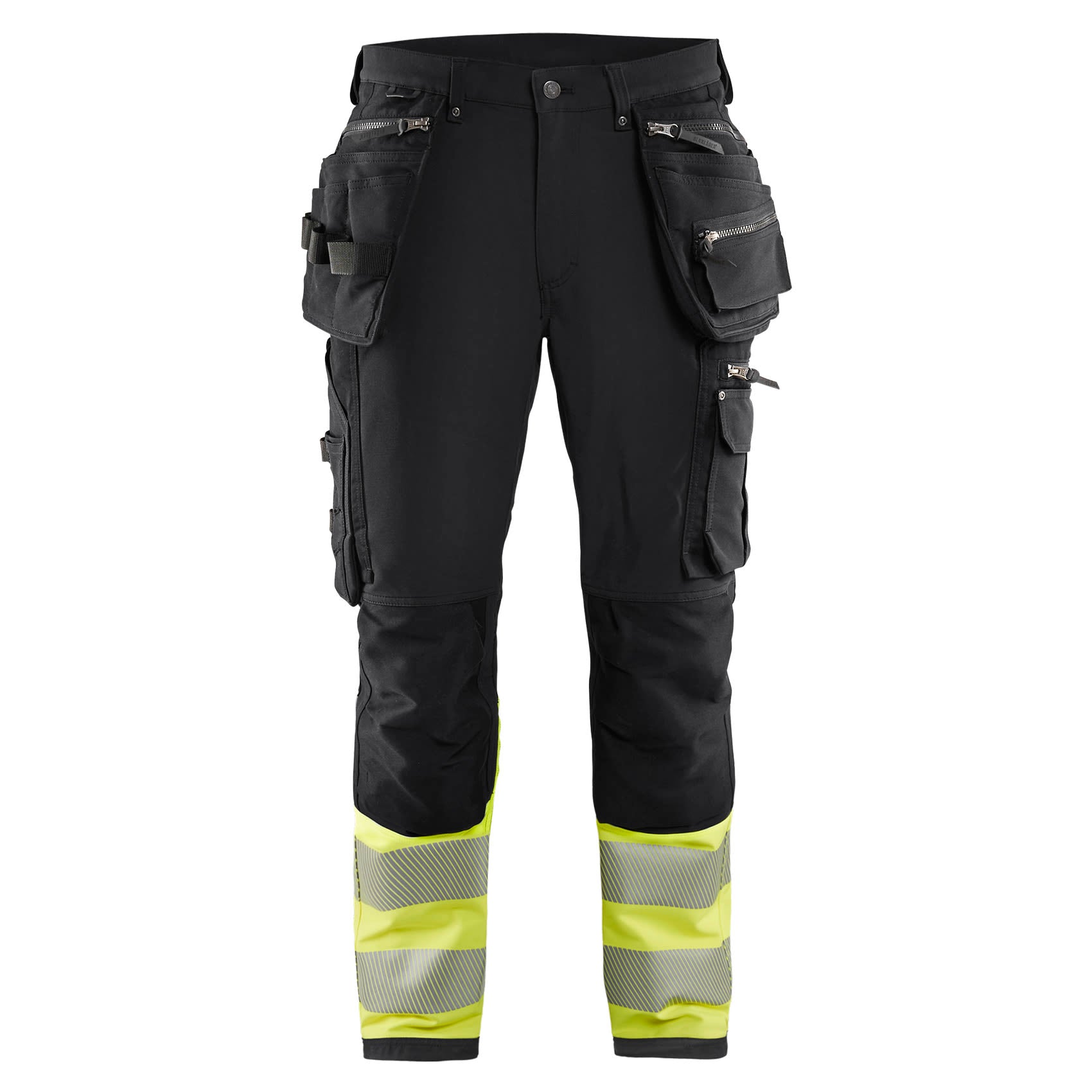 Bukse varsel 4-stretch svart/gul C58