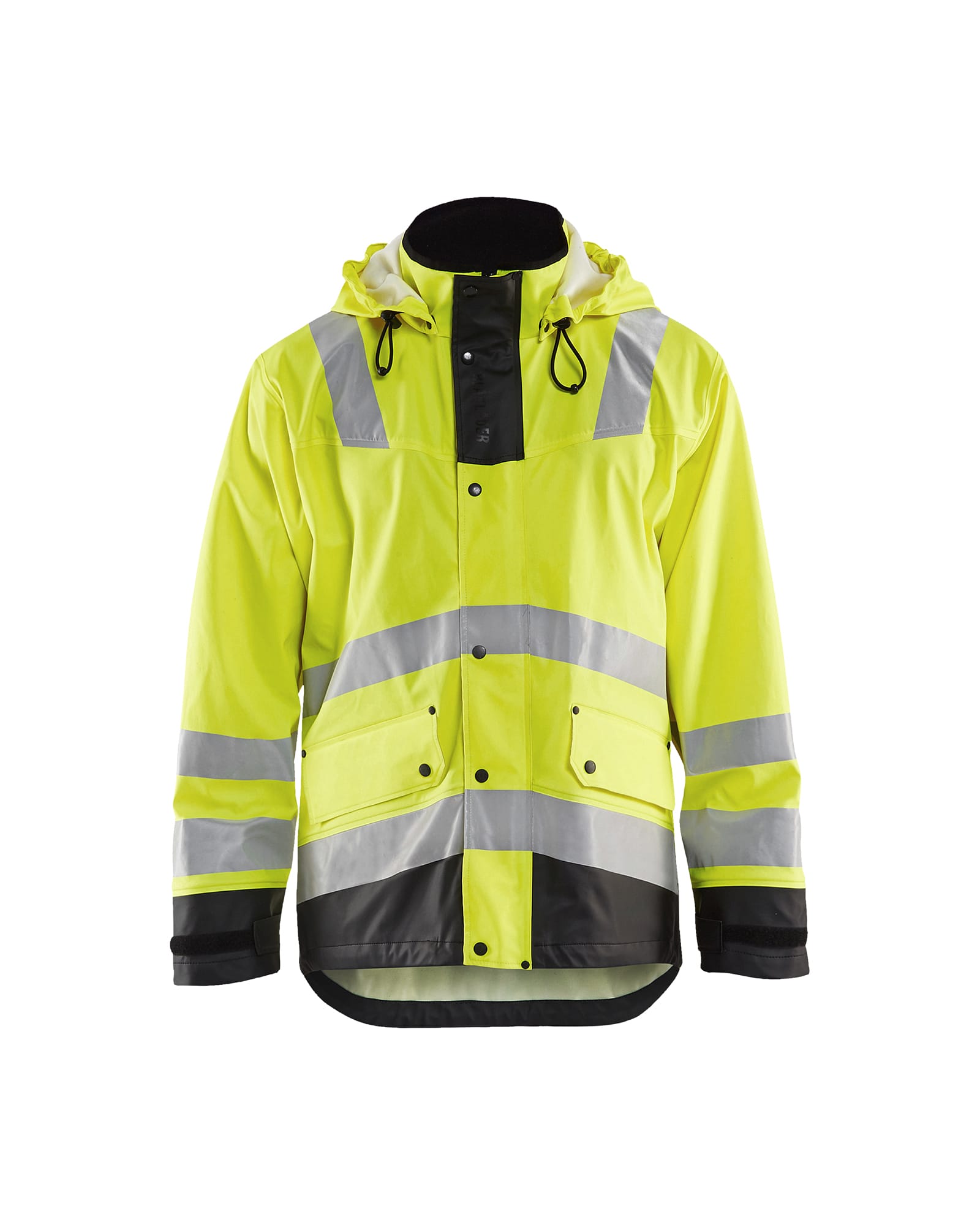 Jakke regn varsel L2 gul/svart 3XL