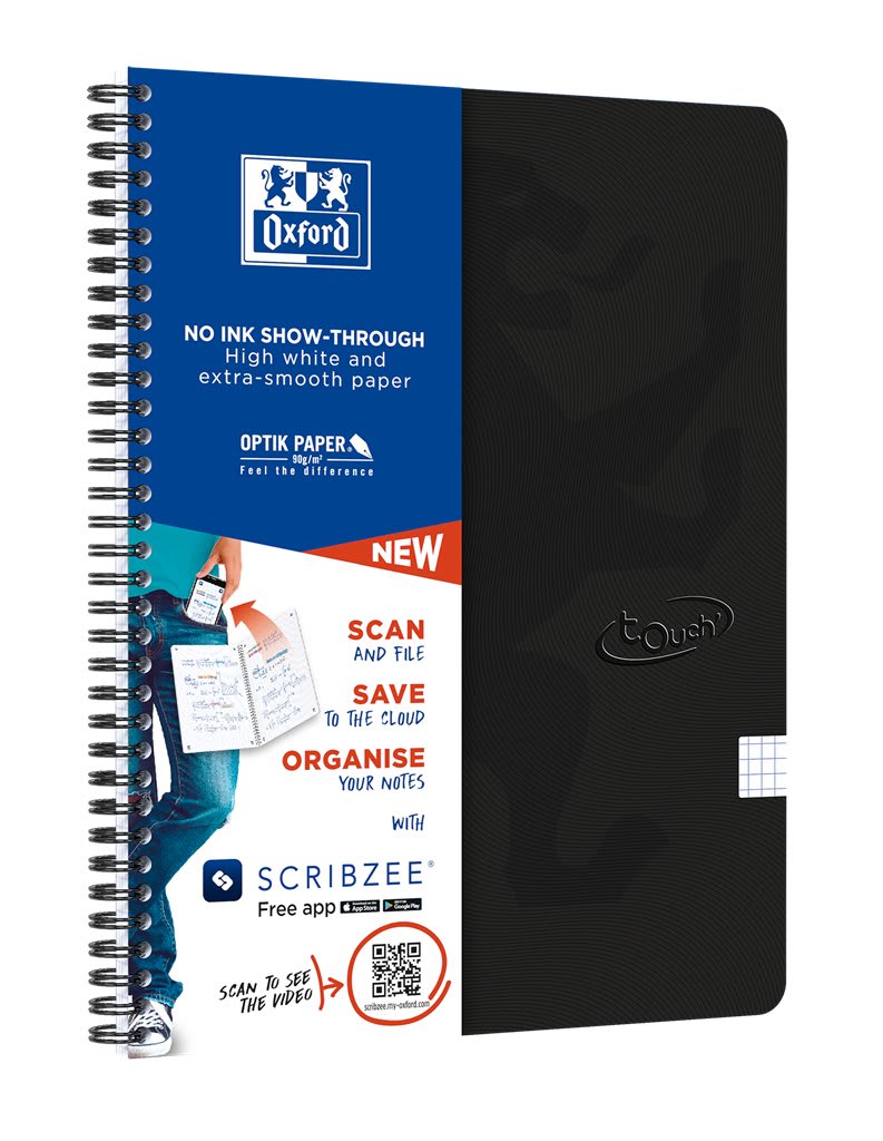 Notatbok Oxford Touch A4 rutet sort