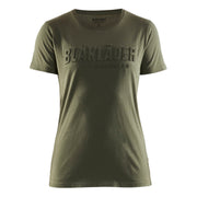 T-shirt dame 3D-print høstgrønn M