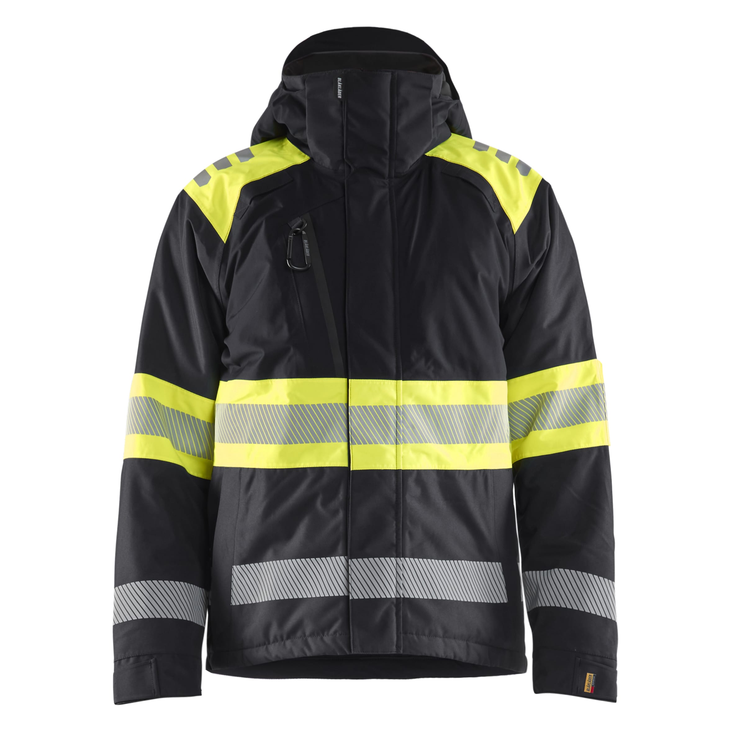 Jakke vinter varsel KL.1 sort/gul 3XL