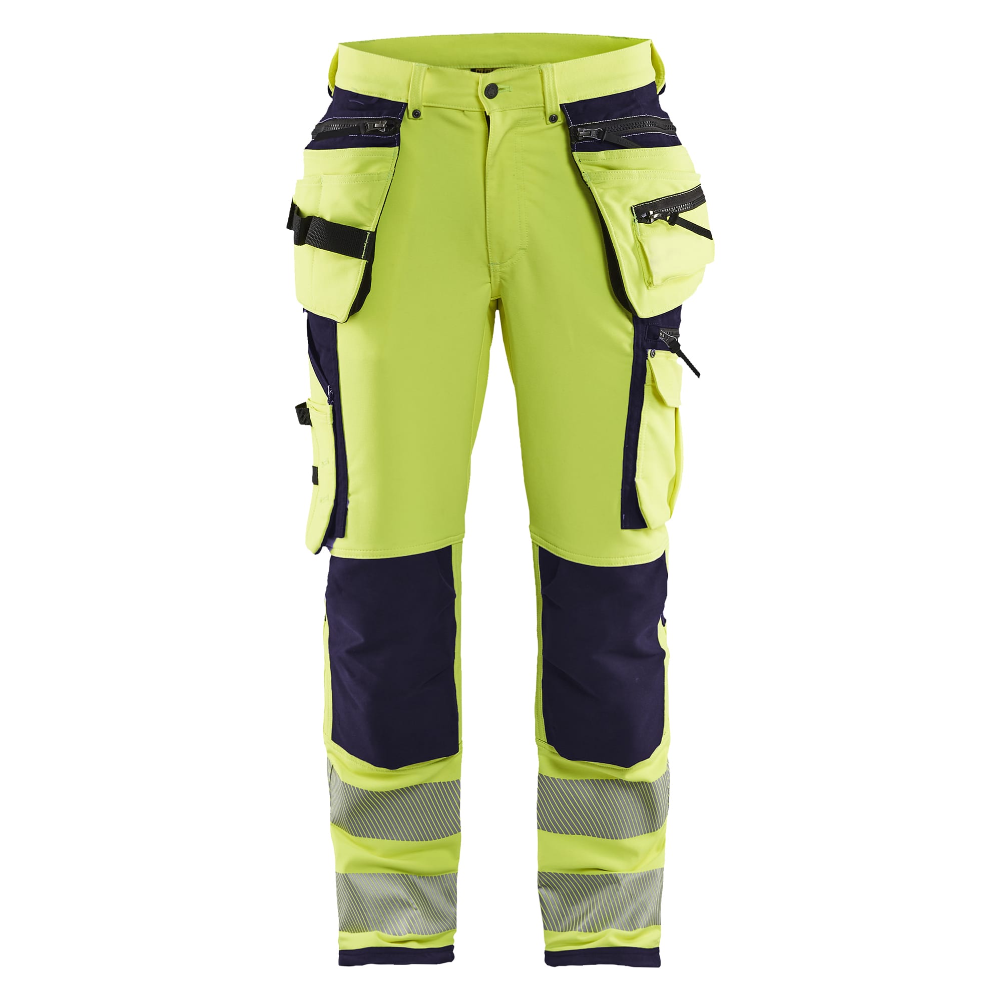 Bukse varsel 4-stretch sort/gul C46