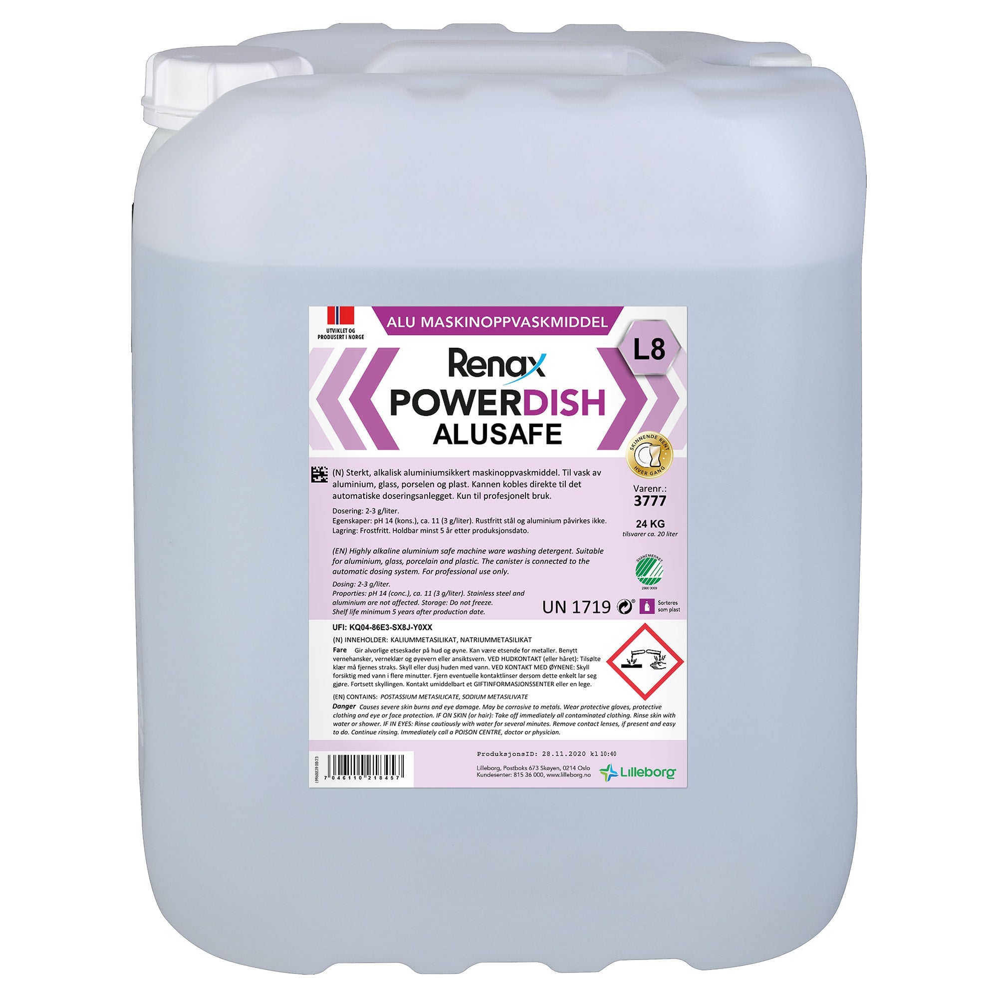 Maskinoppvask Renax P. AluSafe L8 24kg