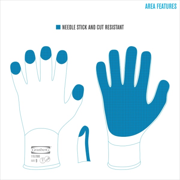 Hanske Nålestikk Latex Sort M