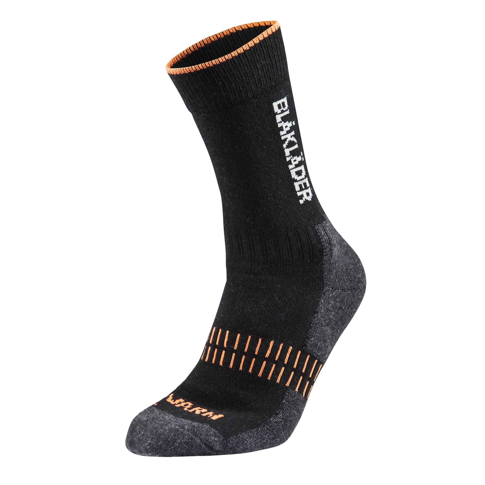 Sokker Warm Sort/Neon Oransje 36-39