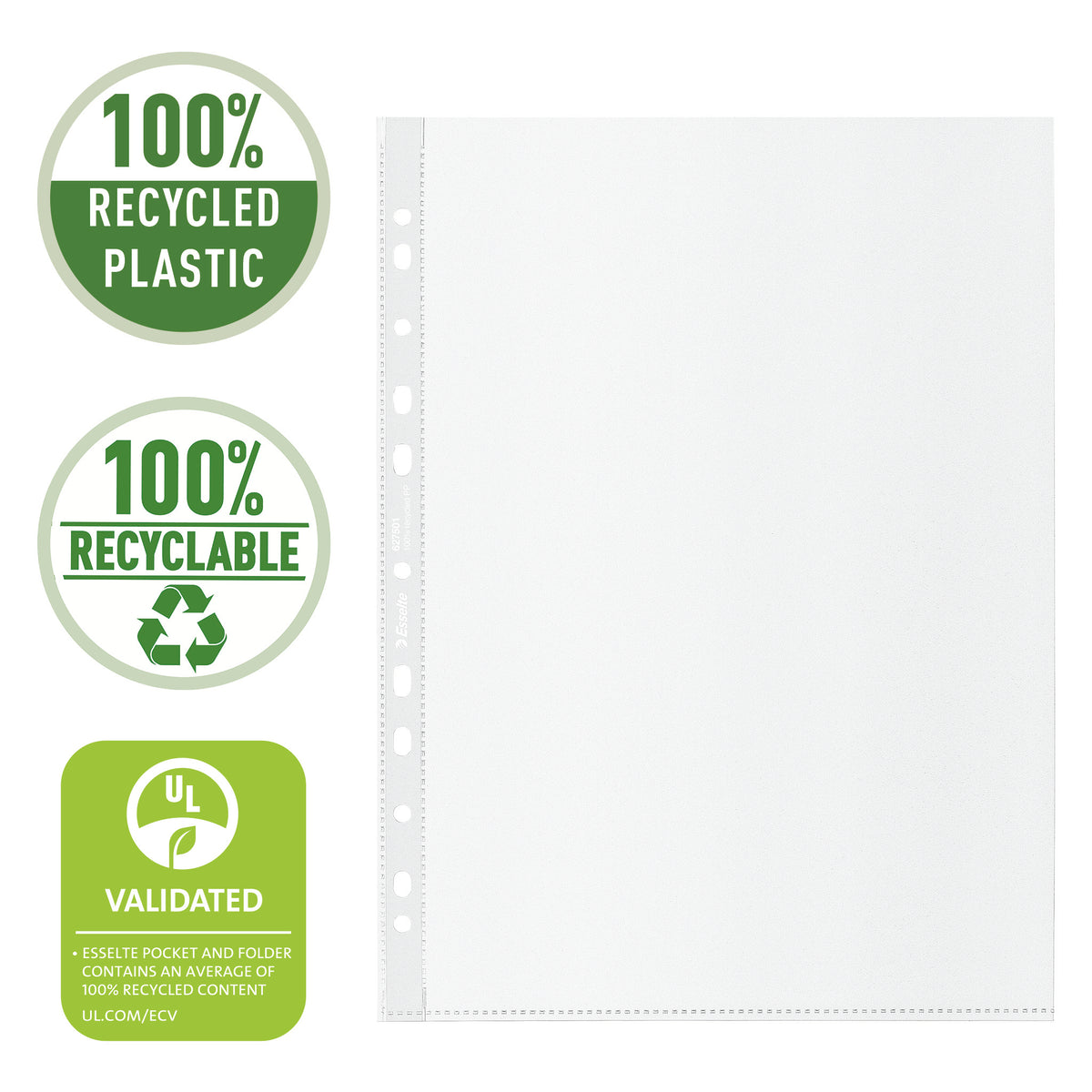 Plastlomme A4 m/toppåpn Resirk 100my